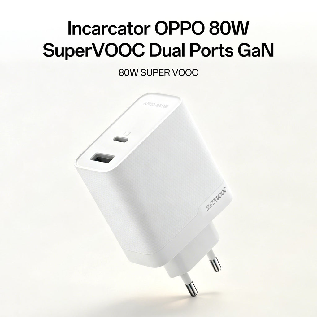 OPPO 80W SuperVOOC 双口 GaN 充电器 | 附赠 Type-C 数据线