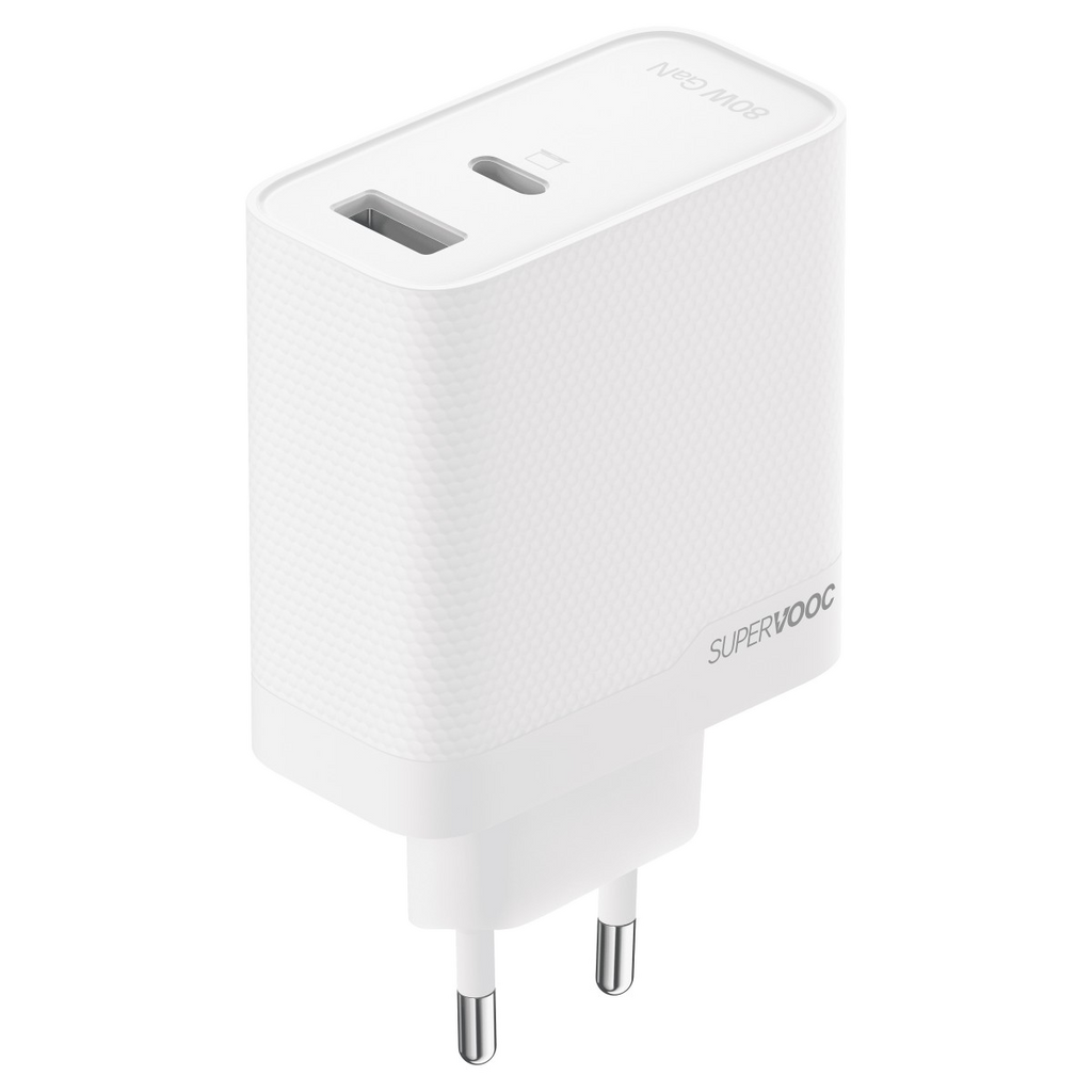 OPPO 80W SUPERVOOC Dual-Port GaN Charger | USB-C Cable Included